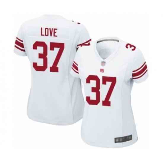 Women York Giants #37 Julian Love White Vapor Untouchable Limited Player Football Jersey->women nfl jersey->Women Jersey