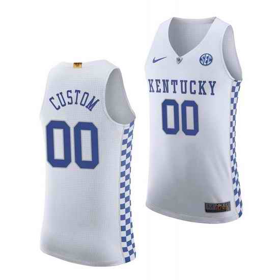 Kentucky Wildcats Custom White Authentic Men'S Jersey 0->->Custom Jersey