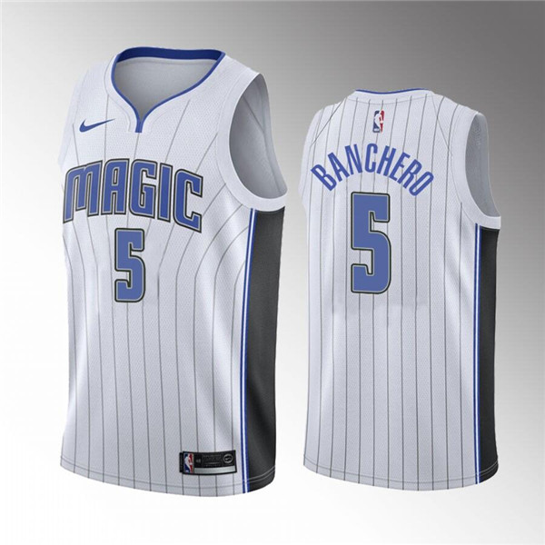 Men's Orlando Magic #5 Paolo Banchero White 2022 Draft Basketball  Stitched Jersey->orlando magic->NBA Jersey