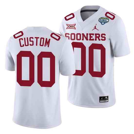 Oklahoma Sooners Custom White 2020 Cotton Bowl Classic College Football Jersey->->Custom Jersey