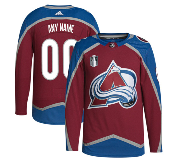 Men's Colorado Avalanche Custom 2022 Burgundy Stanley Cup Final Patch Stitched Jersey->colorado avalanche->NHL Jersey