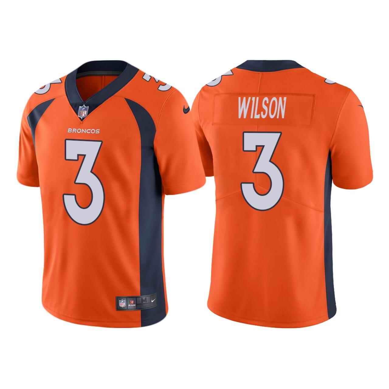 Men's Denver Broncos #3 Russell Wilson Orange Color Rush Vapor Untouchable Limited Stitched Jersey->denver broncos->NFL Jersey