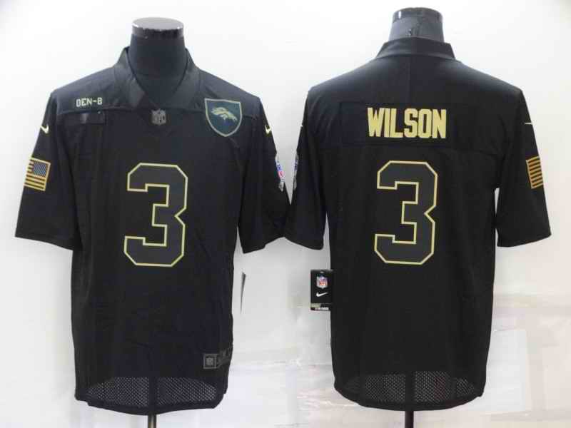 Men's Denver Broncos #3 Russell Wilson black Jersey->washington commanders->NFL Jersey