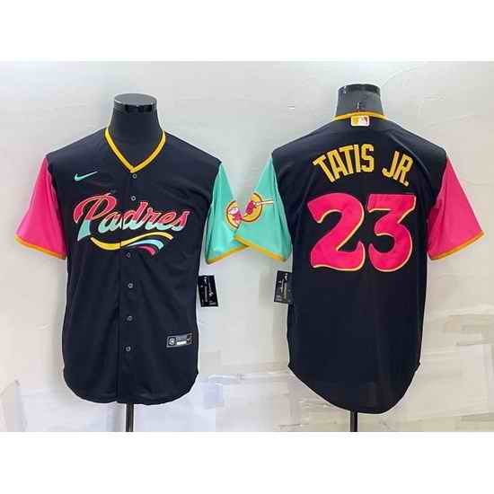 Men San Diego Padres #23 Fernando Tatis Jr  2022 Black City Connect Cool Base Stitched Jersey->san diego padres->MLB Jersey