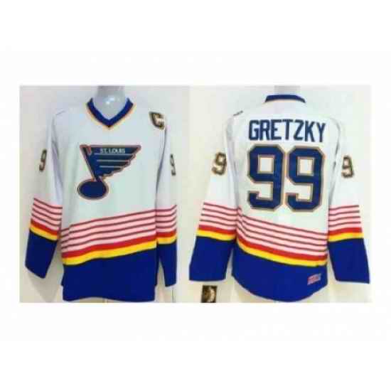 NHL Jerseys St. Louis Blues #99 Gretzky white[patch C]->st.louis blues->NHL Jersey