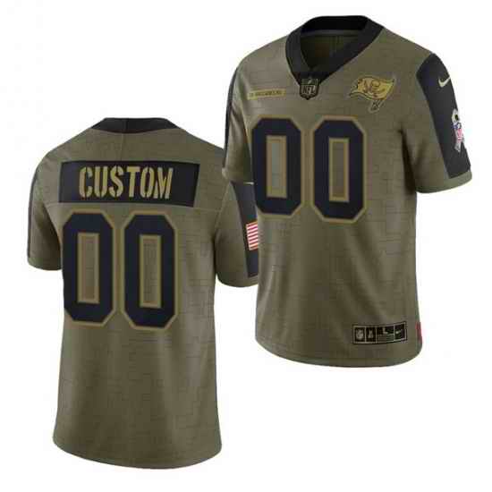 Men Women Youth Toddler Tampa Bay Buccaneers ACTIVE PLAYER Custom 2021 Olive Salute To Service Limited->customized nfl jersey->Custom Jersey