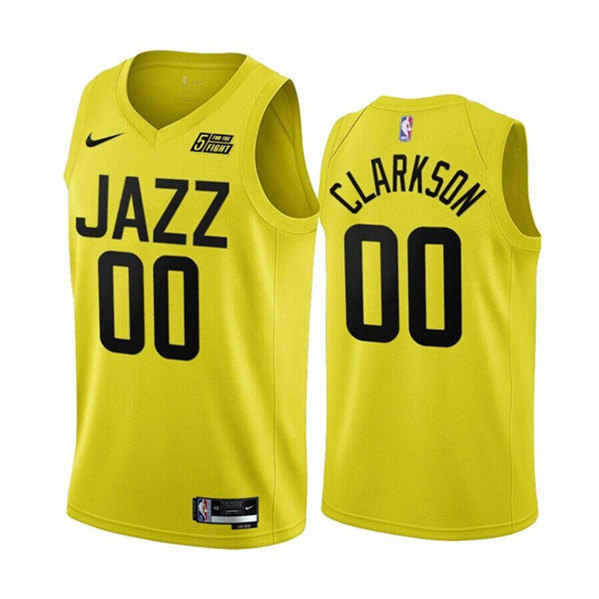 Men's Utah Jazz #00 Jordan Clarkson Yellow 2022/23 Association Edition Stitched Basketball Jersey->utah jazz jerseys->NBA Jersey