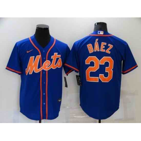 Men's Nike New York Mets #23 Javier B??ez Blue Game Authentic Baseball Jersey->los angeles dodgers->MLB Jersey