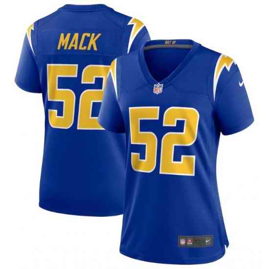 Women Los Angeles Chargers Khalil Mack #52 Blue Vapor Limited Jersey->women nfl jersey->Women Jersey