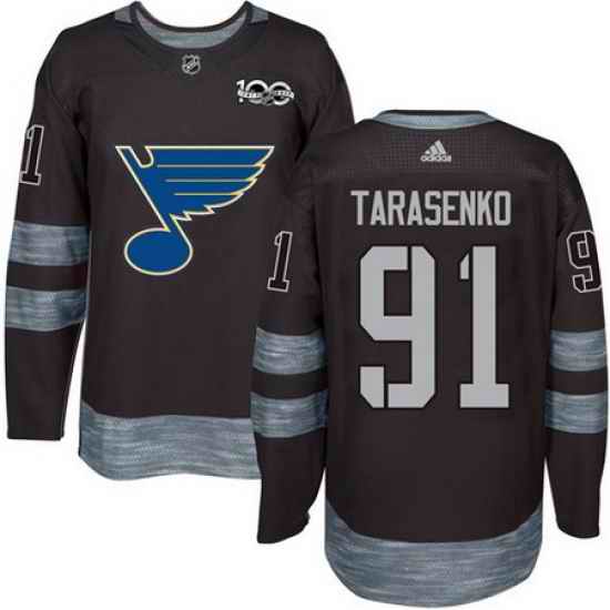 Blues #91 Vladimir Tarasenko Black 1917 2017 100th Anniversary Stitched NHL Jersey->st.louis blues->NHL Jersey