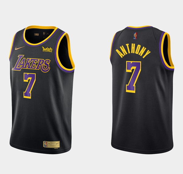 Men's Los Angeles Lakers #7 Carmelo Anthony Balck Earned Edition Stitched NBA Jersey->los angeles lakers->NBA Jersey