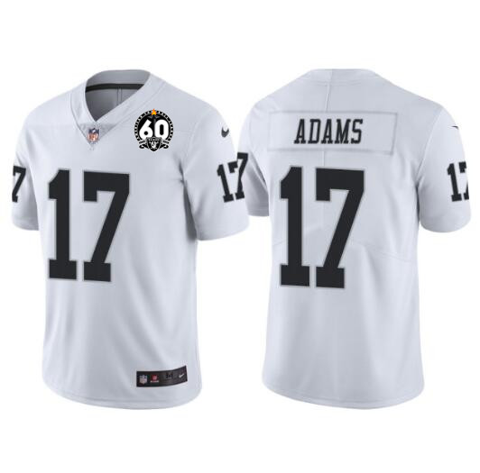 Men's Las Vegas Raiders #17 Davante Adams White With 60th Anniversary Patch Vapor Limited Stitched Jersey->las vegas raiders->NFL Jersey