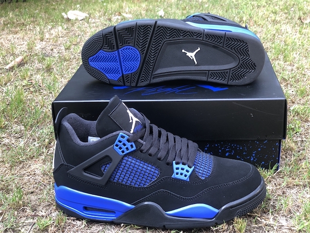 Air Jordan 4s Black And Blue->air jordan men->Sneakers