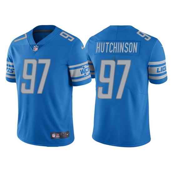 Men Detroit Lions #97 Aidan Hutchinson Blue NFL Draft Vapor Untouchable Limited Stitched Jersey->detroit lions->NFL Jersey