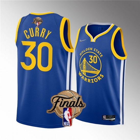 Youth Golden State Warriors #30 Stephen Curry 2022 Blue NBA Finals Stitched Jersey->youth nba jersey->Youth Jersey