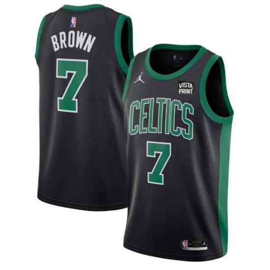 Men's Boston Celtics #7 Jaylen Brown 75th Anniversary Black Stitched Basketball Jersey->boston celtics->NBA Jersey