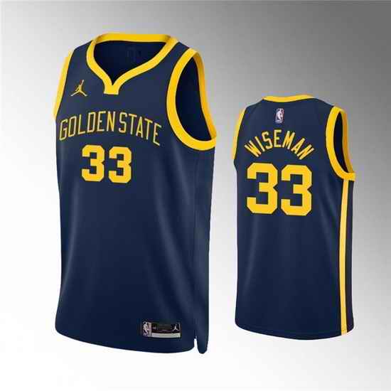 Men Golden State Warriors #33 James Wiseman Navy Statement EditionStitched Jersey->golden state warriors->NBA Jersey