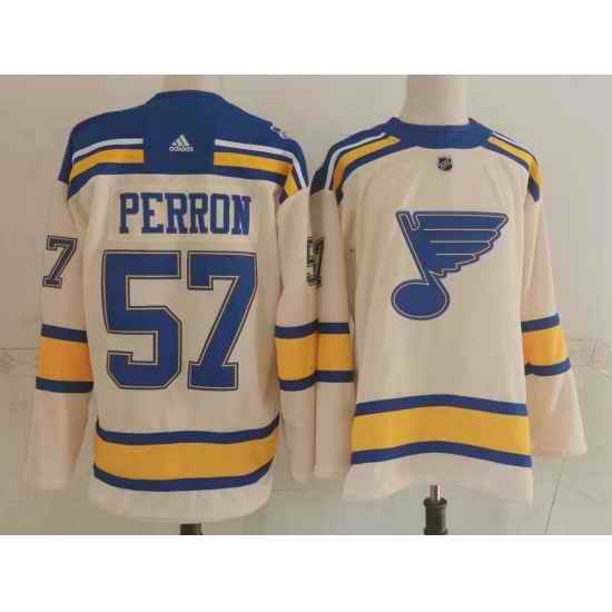 Men St Louis Blues #57 David Perron Cream 2022 Winter Classic Authentic Jersey->st.louis blues->NHL Jersey