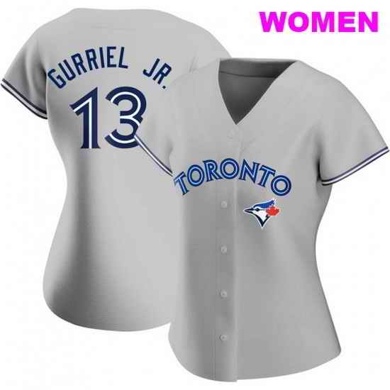 WOMEN'S TORONTO BLUE JAYS #13 LOURDES GURRIEL JR. GRAY ROAD JERSEY->women mlb jersey->Women Jersey