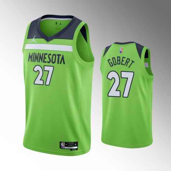 Men Minnesota Timberwolves #27 Rudy Gobert Statement Edition Green 75th Anniversary Swingman Stitched Jersey->minnesota timberwolves->NBA Jersey