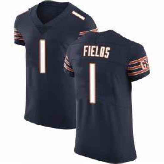 Men Nike Justin Fields Navy Chicago Bears #1 2021 NFL Vapor Elite Jersey->chicago bears->NFL Jersey