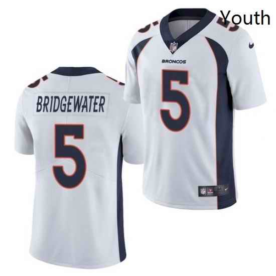 Youth Teddy Bridgewater Denver broncos White Vapor Limited jersey->youth nfl jersey->Youth Jersey