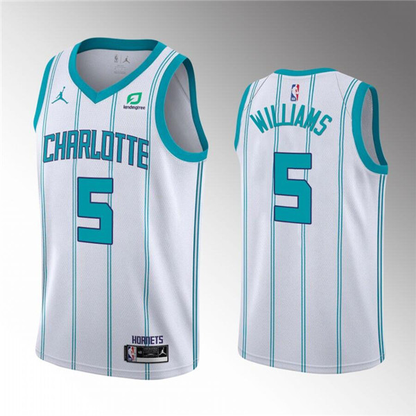 Men's Charlotte Hornets #5 Mark Williams 2022 Draft White Stitched Basketball Jersey->charlotte hornets->NBA Jersey