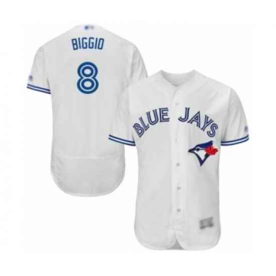 Men's Toronto Blue Jays #8 Cavan Biggio White Home Flex Base Authentic Collection Baseball Player Jersey->boston red sox->MLB Jersey