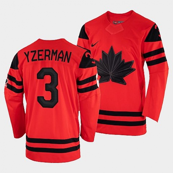 Men's Canada Hockey Steve Yzerman Red 2022 Winter Olympic #3 Gold Winner Jersey->2022 canada winter olympic->NHL Jersey