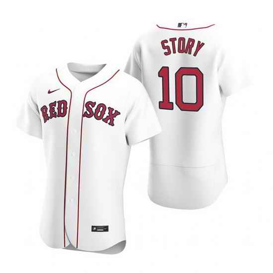 Men Boston Red Sox #10 Trevor Story White Flex Base Stitched Baseball jersey->boston red sox->MLB Jersey