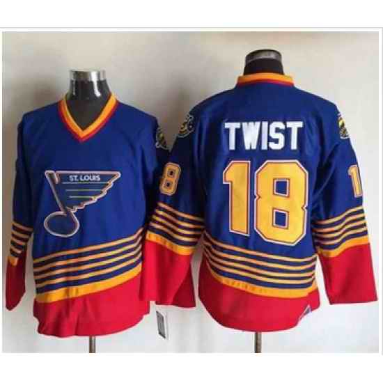 St.Louis Blues #18 Tony Twist Light Blue Red CCM Throwback Stitched NHL Jersey->st.louis blues->NHL Jersey