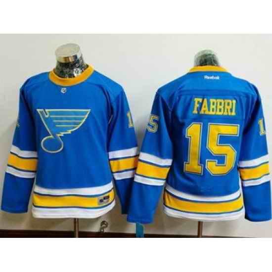 Blues #15 Robby Fabbri Light Blue 2017 Winter Classic Womens Stitched NHL Jersey->women nhl jersey->Women Jersey
