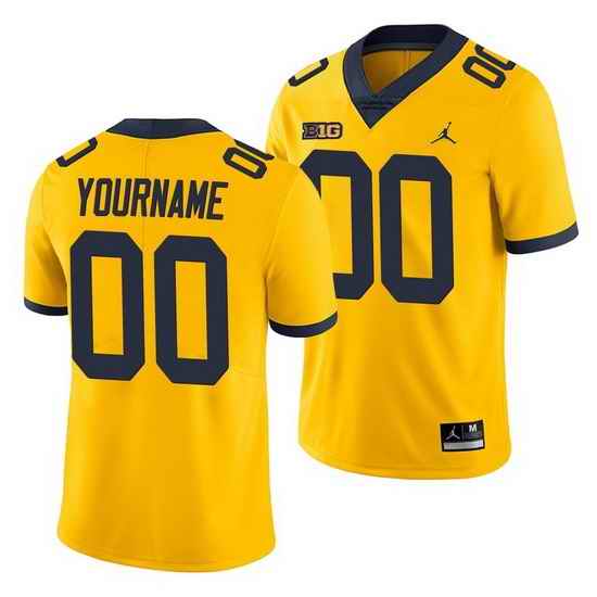 Michigan Wolverines Custom Yellow Game Men'S Jersey->->Custom Jersey