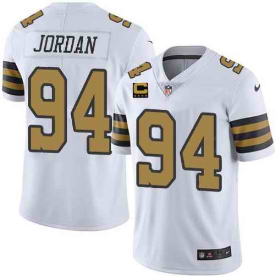 Men New Orleans Saints 2022 #94 Cameron Jordan White With 4-star C Patch Stitched NFL Jersey->new york giants->NFL Jersey