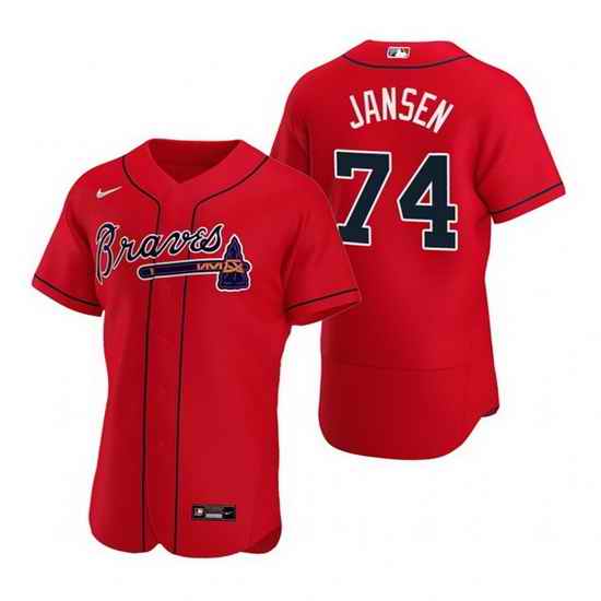 Men Atlanta Braves #74 Kenley Jansen Red Flex Base Stitched Baseball jersey->atlanta braves->MLB Jersey