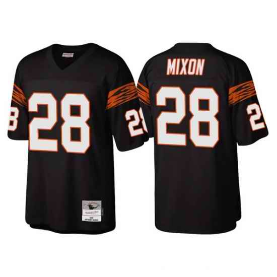 Men Cincinnati Bengals #28 Joe Mixon Black Throwback Legacy Stitched Jerse->cincinnati bengals->NFL Jersey