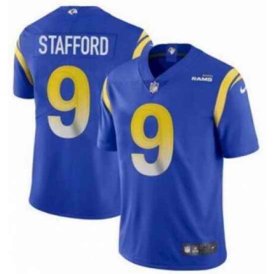 Youth Los Angeles Rams #9 Matthew Stafford Blue Bone Stitched Football Limited Jersey->youth nfl jersey->Youth Jersey
