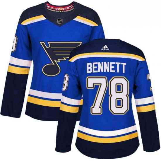 Womens Adidas St Louis Blues #78 Beau Bennett Premier Royal Blue Home NHL Jersey->women nhl jersey->Women Jersey