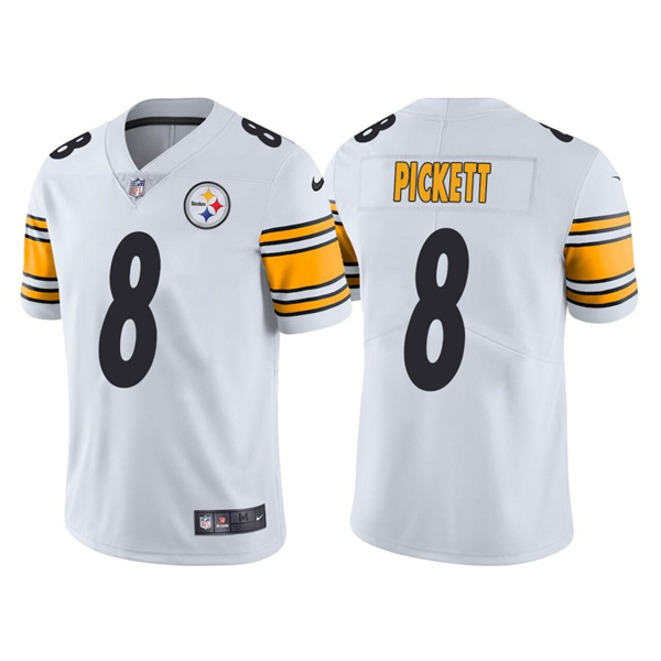 Men's Pittsburgh Steelers #8 Kenny Pickett 2022 White Vapor Untouchable Limited Stitched Jersey->new york giants->NFL Jersey