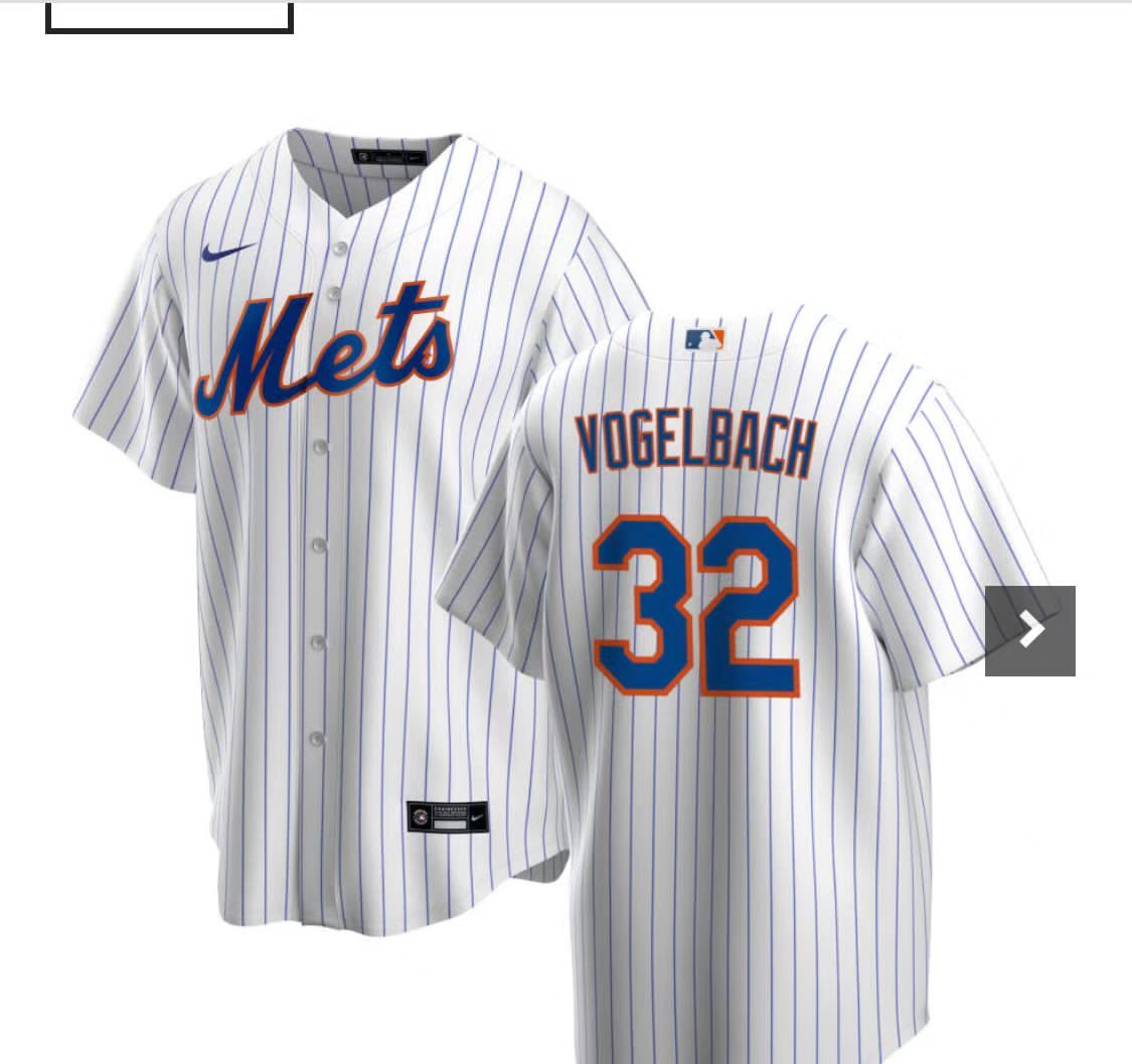 Men New York Mets #32 Vogelbach white jersey->new york mets->MLB Jersey