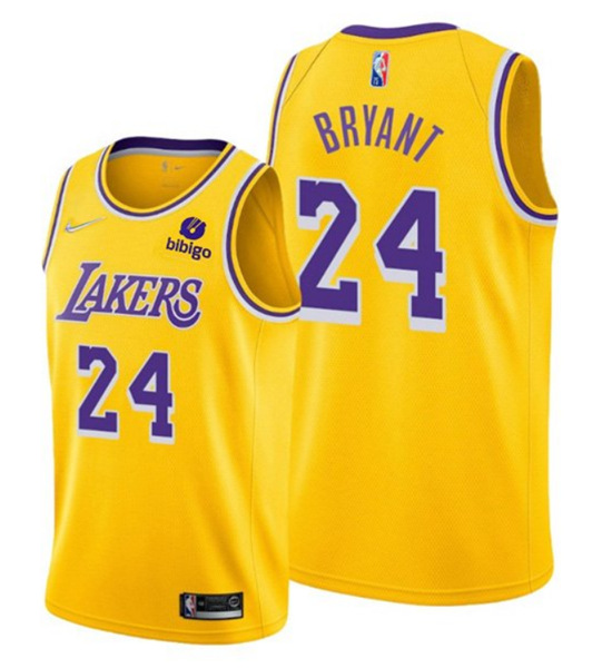Men's Los Angeles Lakers #24 Kobe Bryant 75th Anniversary Diamond Gold 2021 Stitched Basketball Jersey->women nba jersey->Women Jersey
