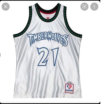 NBA Minnesota Timberwolves #21 Kevin Garnett WHITE Jersey->minnesota timberwolves->NBA Jersey