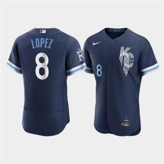 Men Kansas City Royals #8 Nicky Lopez 2022 Navy City Connect Flex Base Stitched MLB jersey->kansas city royals->MLB Jersey