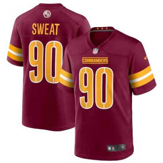 Men Washington Commanders #90 Montez Sweat 2022 Burgundy Game Stitched Jersey->washington commanders->NFL Jersey