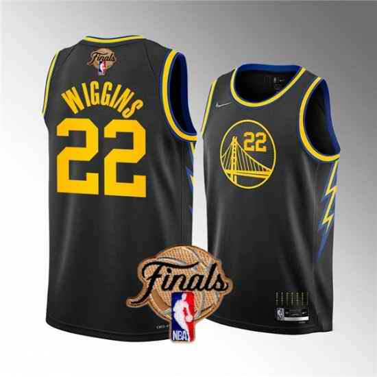Men's Golden State Warriors #22 Andrew Wiggins 2022 Black NBA Finals Stitched Jersey->golden state warriors->NBA Jersey
