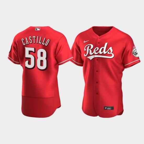 Men Nike Cincinnati Reds #58 Luis Castillo Red Flex Base Stitched MLB Jersey->cincinnati reds->MLB Jersey