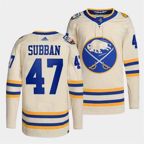 Men Buffalo Sabres #47 Malcolm Subban 2022 Cream Heritage Classic Stitched jersey->buffalo sabres->NHL Jersey