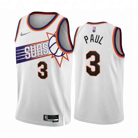 Men's Phoenix Suns #3 Chris Paul 2022-23 White 75th Anniversary Association Edition Stitched Jersey->phoenix suns->NBA Jersey