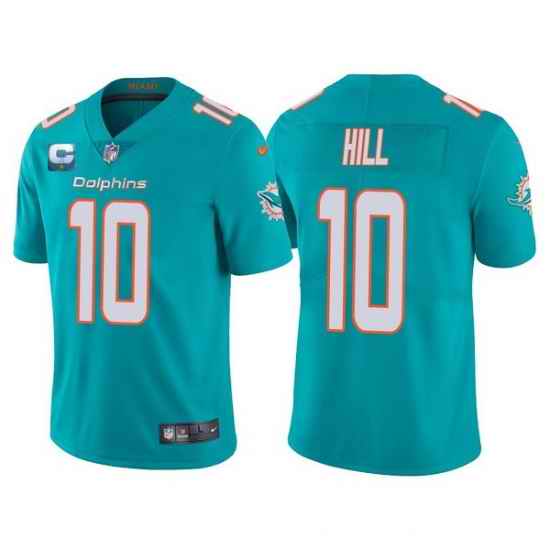 Men Miami Dolphins 2022 #10 Tyreek Hill Aqua With 2-star C Patch Vapor Untouchable Limited Stitched Football Jersey->miami dolphins->NFL Jersey