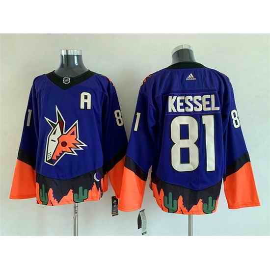 Men Arizona Coyotes #81 Phil Kessel Purple Stitched Jersey->arizona coyotes->NHL Jersey